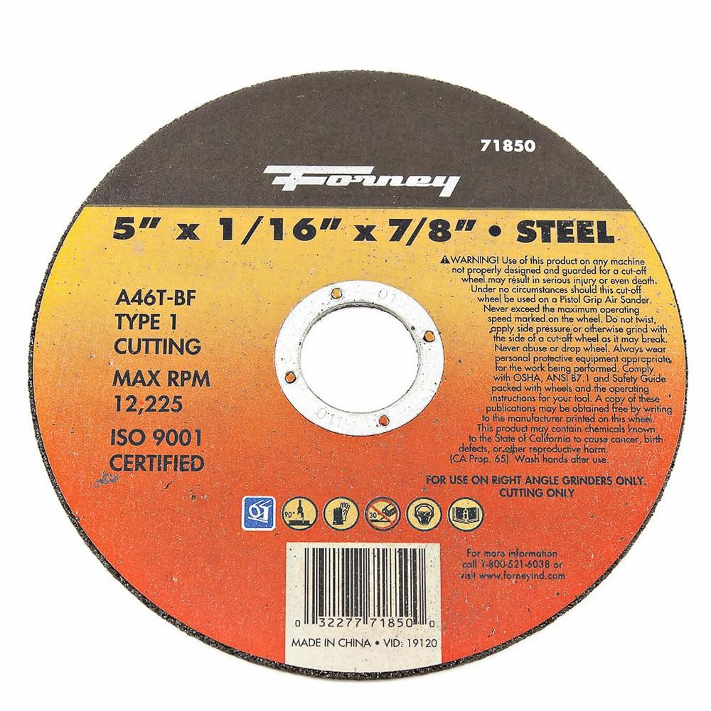 Wheel, Abrasive, Aluminum Oxide, 12,225 Rpm, 5 X 1/16 X 7/8 Inches 71850