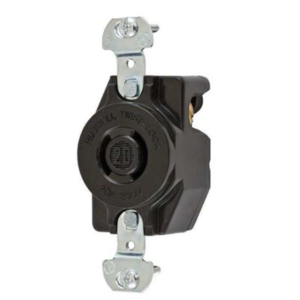 Recptacl,Blk.Baklte,250V,20A,Arrow- 7210B