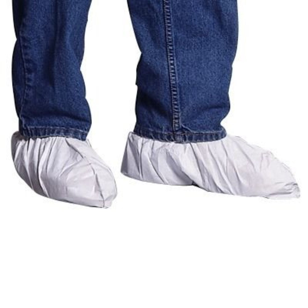Footwear Covers, Disposable, W/ Elastic Ankle, Serged Seams, White Ty450Swh