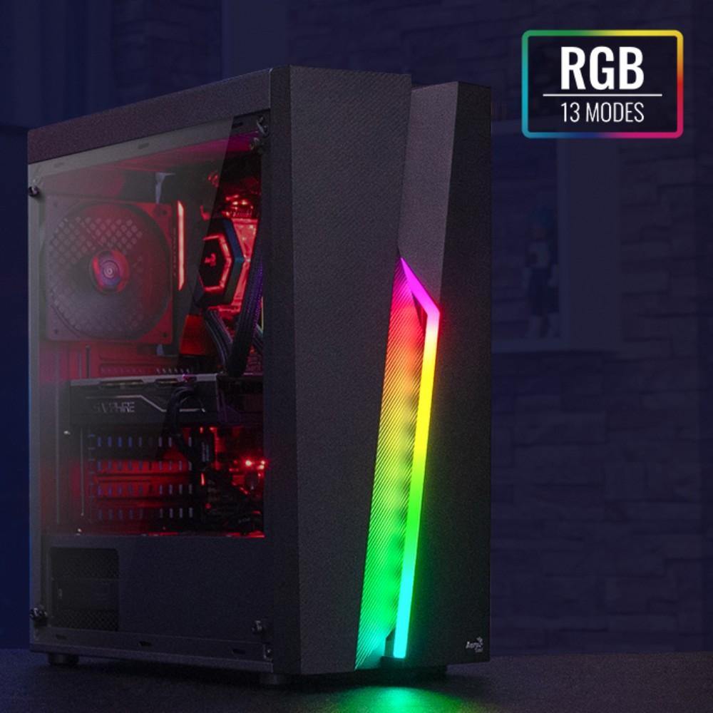 Aerocool Bolt RGB Mid Tower Case – Black - TagTorch