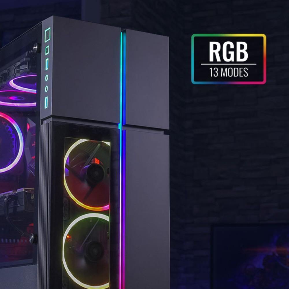 Aerocool Playa G-BK-V3 RGB Mid Tower Case - Black - TagTorch