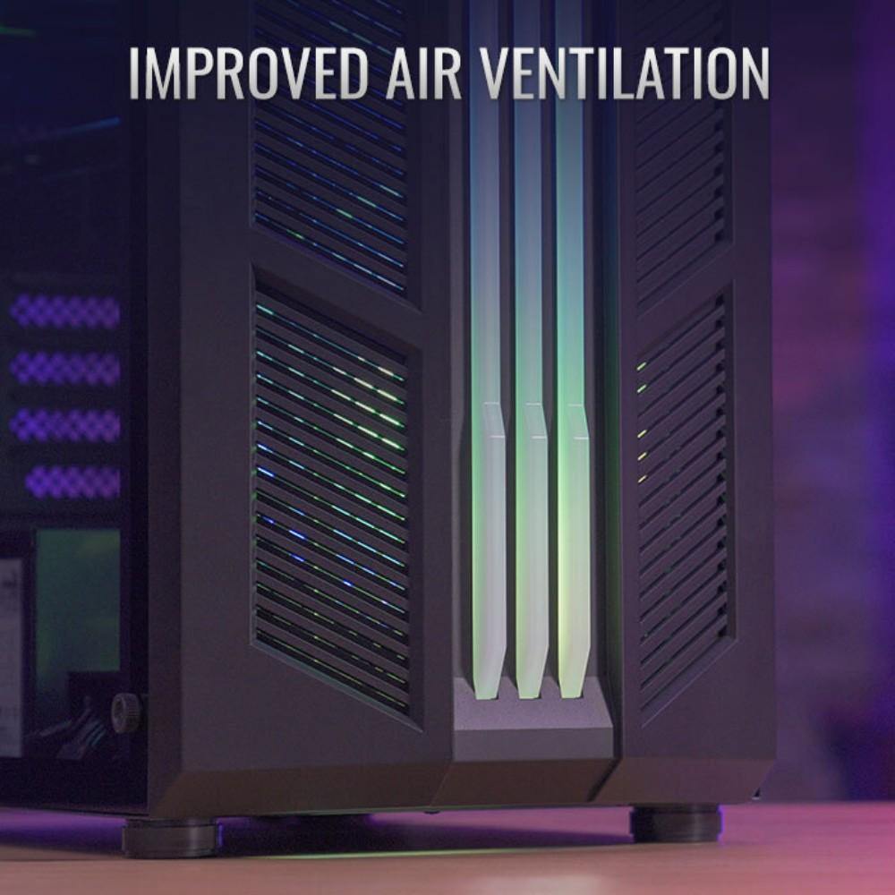 Aerocool Prime RGB Mid Tower Case - Black, G-BK-V1 & 3 - TagTorch