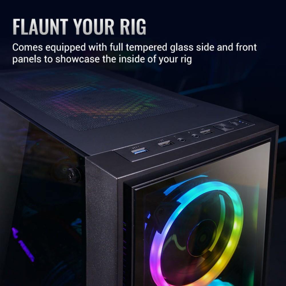 Aerocool Quartz REVO ARGB Mid Tower Case – Black - TagTorch