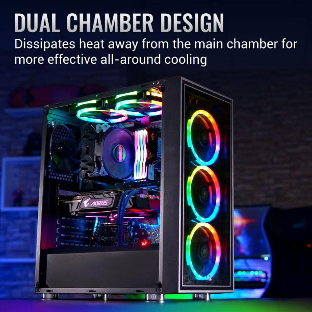 Aerocool Quartz REVO ARGB Mid Tower Case – Black - TagTorch