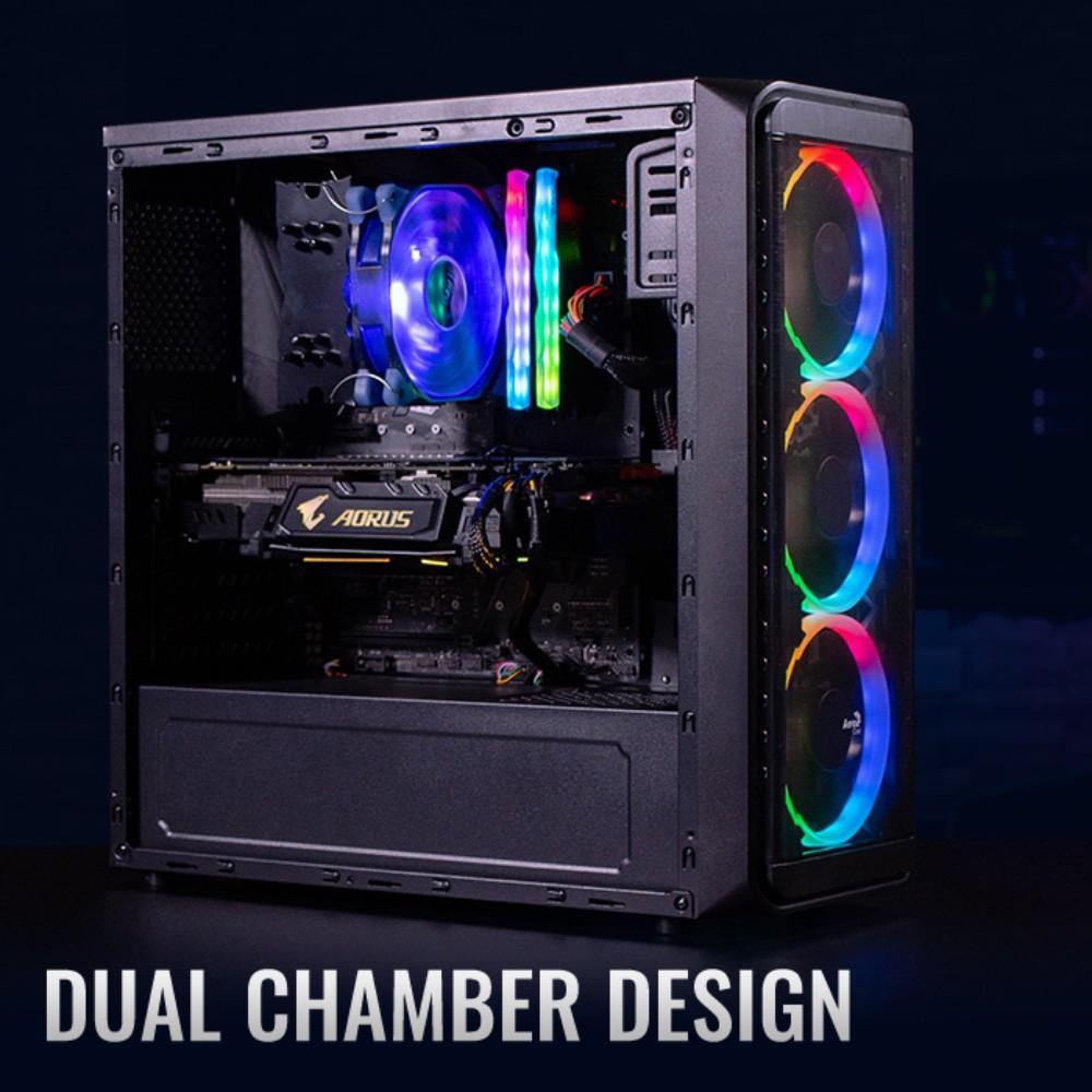 Aerocool SI-5200 RGB Mid Tower Case - Black - TagTorch