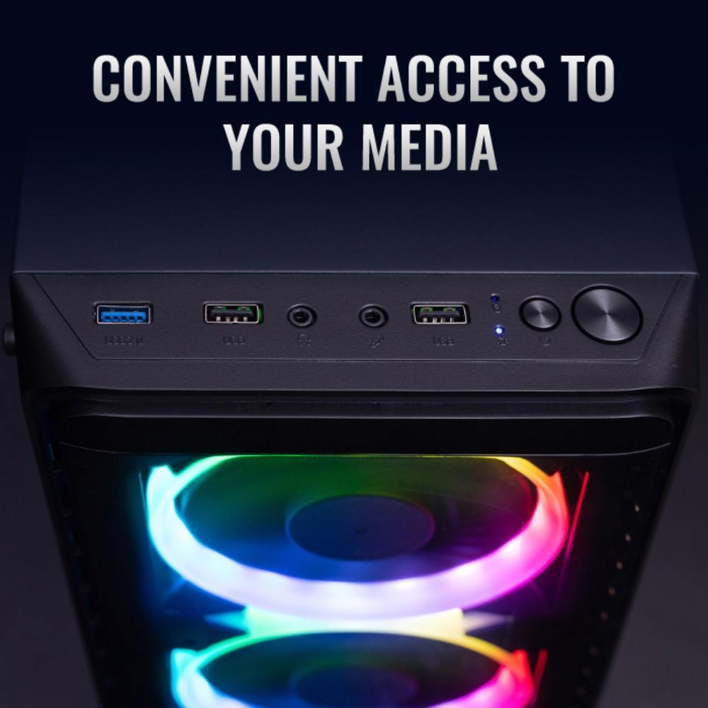 Aerocool SI-5200 RGB Mid Tower Case - Black - TagTorch