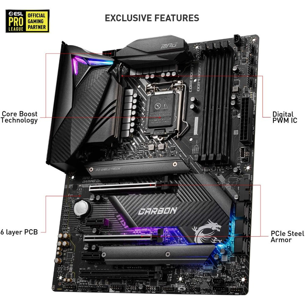 MSI MPG Z490 Gaming Carbon Wifi Motherboard