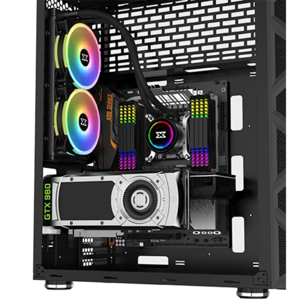 XIGMATEK CC OVERTAKE RGB with Front, Left and Right Tempered Glass