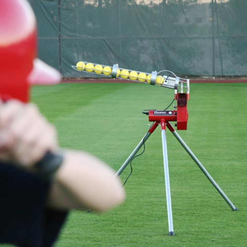 Pitching Machine, Softball, Ball Feeder, 50 Mph, Steel, Red/Gold HTR6000SB