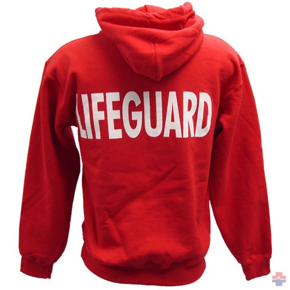 Sweat, Shirt, Lifeguard, Hoodie, Red, Medium 76