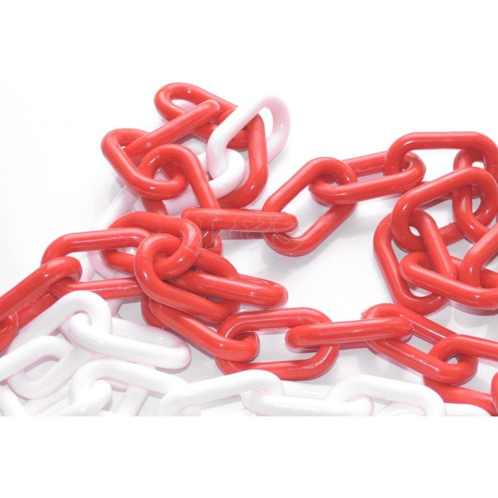 Chain, Plastic, 8Mm X 50 Meter, Red/White 20 METER