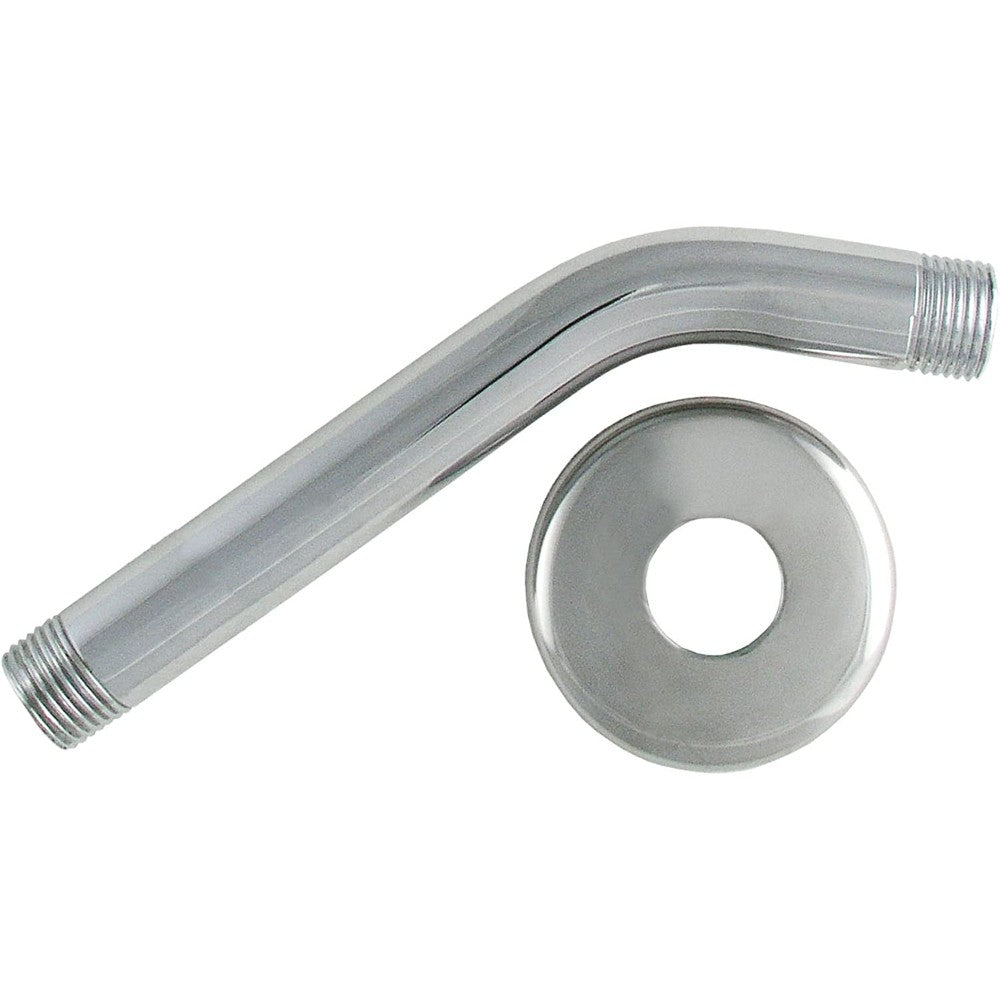 Arm W/ Flange, Shower, Chrome, 8 Inches 502-3202
