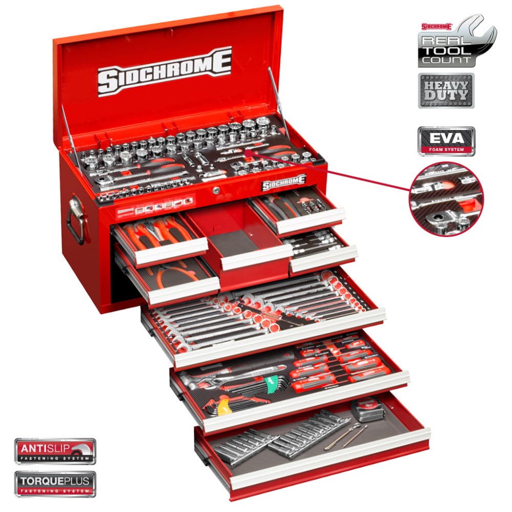 Tool Kit, General Mechanic’S, Chest & 7 Drawer Trolley, 204 Pieces; Scmt 10158