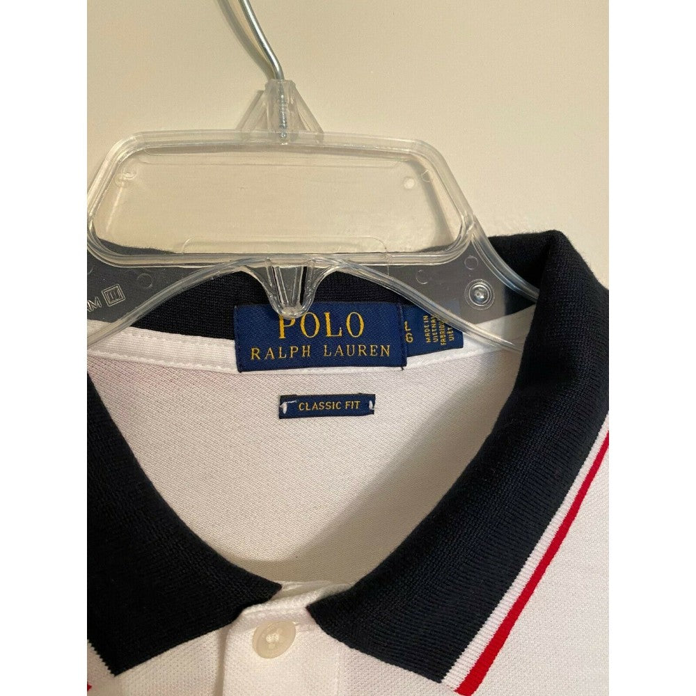 Shirt, Short Sleeve, Polo, Cotton, White, Lg
