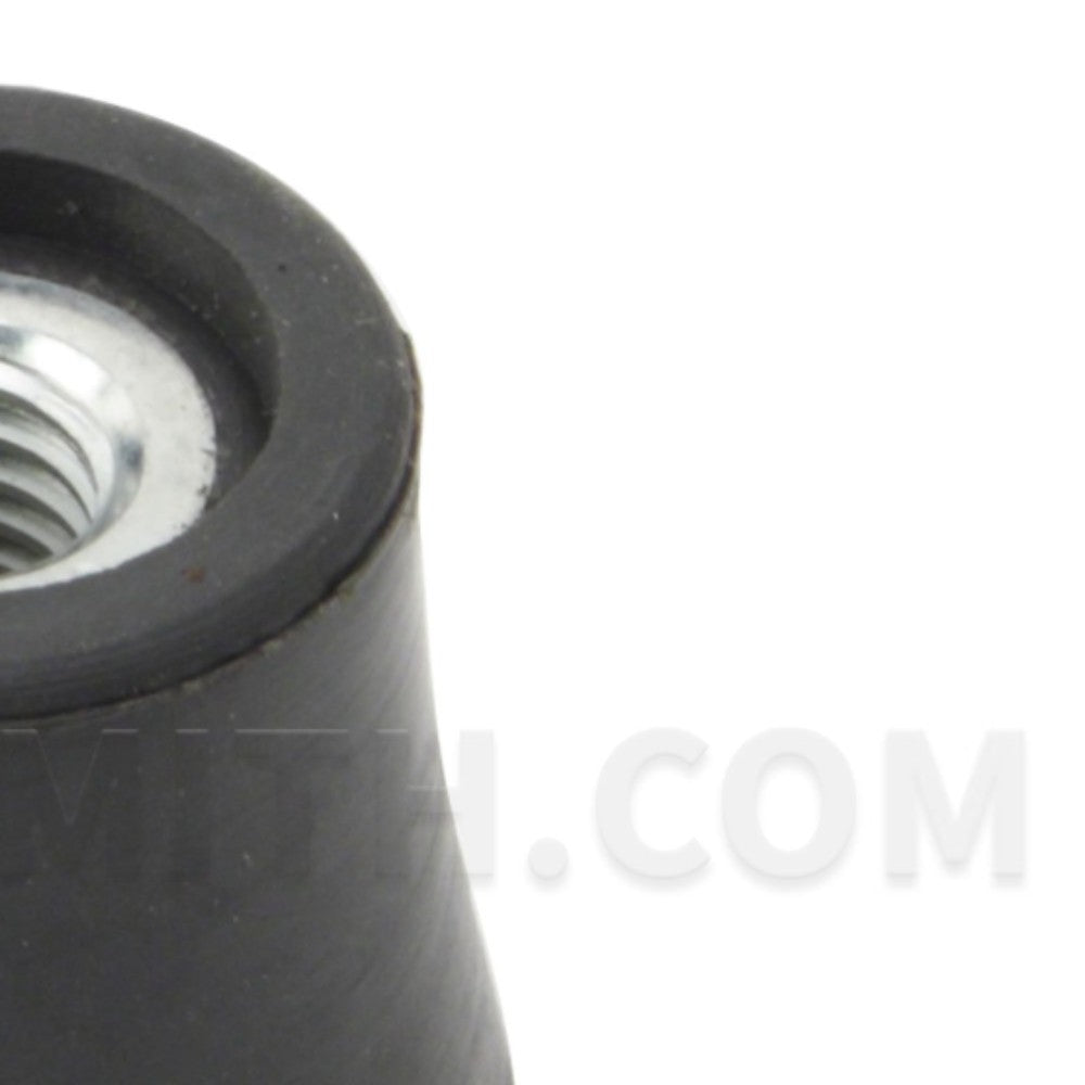 Knob, Tulip Style, Rubber Coated Metal, Grey, 1-1/2 X 3-1/2 Inches 7351401