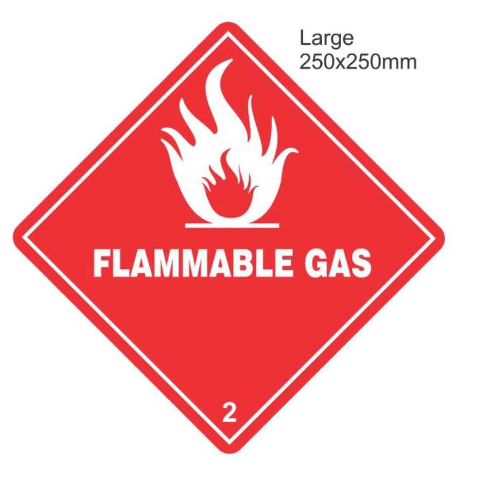 Label, Adhesive, Flammable Gas, Vinyl, Red, 250 X 250 Mm MDR104A