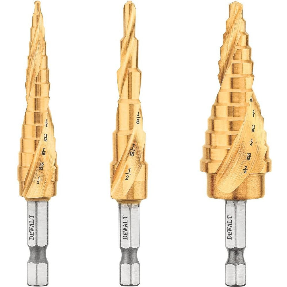 Drill Bit, Set, Multi, Step, Dewalt, Dwa1790Ir, 1/8"-1/2" DWA1790IR