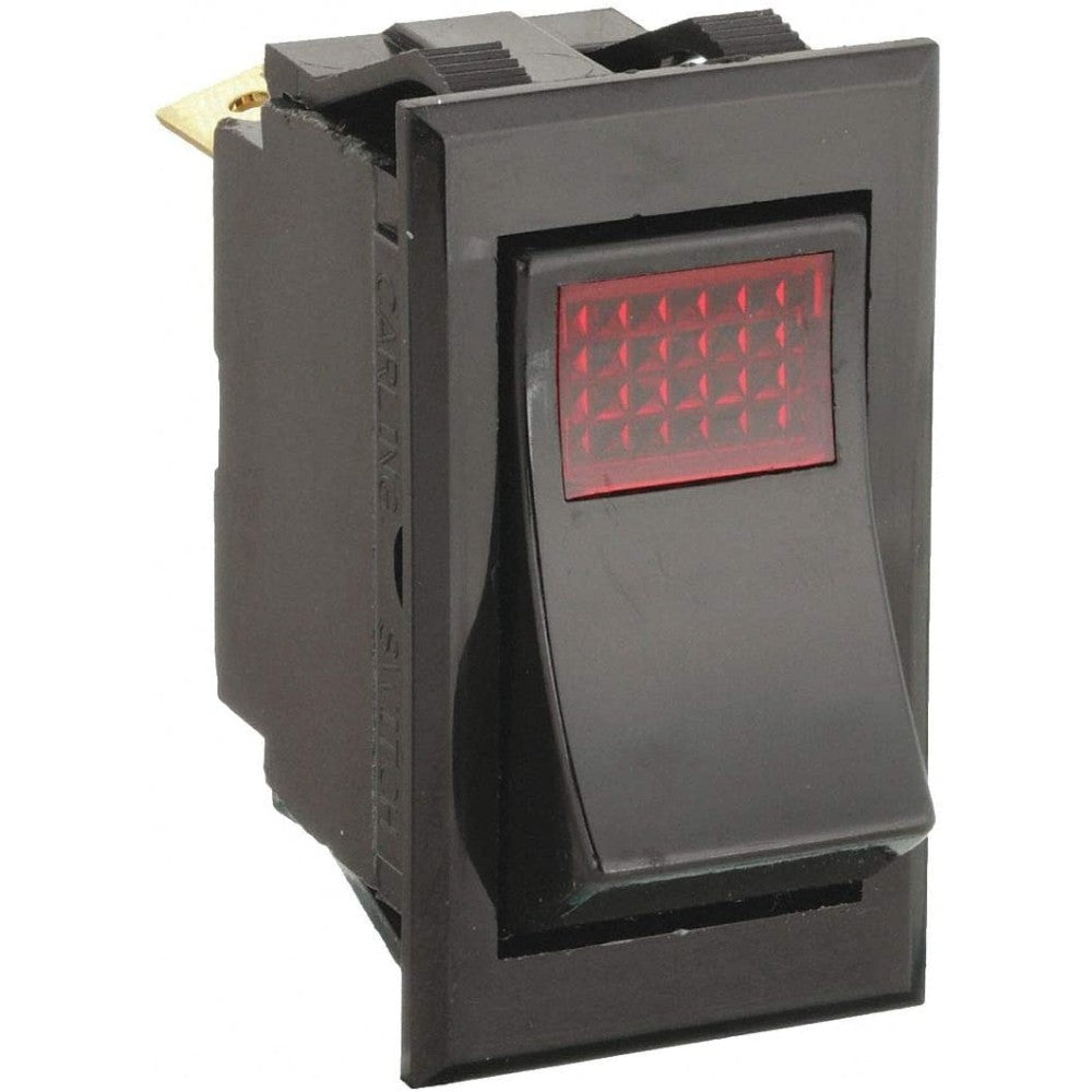 Switch, Rocker, Illuminated, Black, Spst, 12V, 1.9 X 1.5 X 0.8 Inches V1D2GHNB-AAC00-000