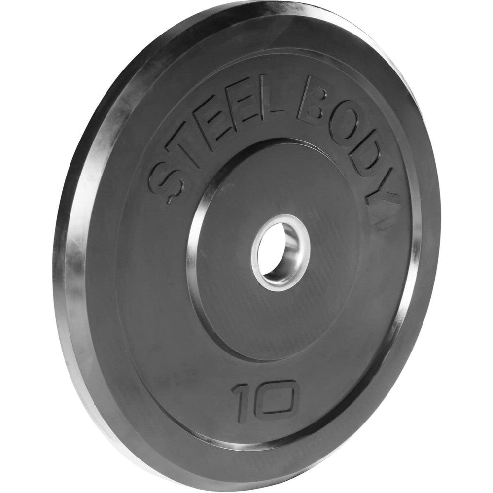 Weight Plate, Gymnastic, Crumb Rubber W/Stainless Steel Insert, Black, 10 Lb HT0004-10-2