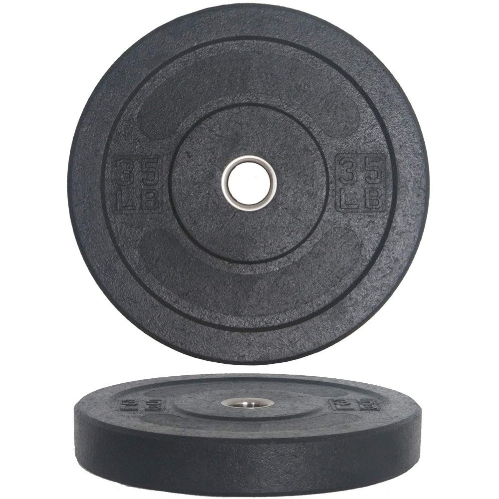 Weight Plate, Gymnastic, Crumb Rubber W/Stainless Steel Insert, Black, 35 Lb HT0004-35-2