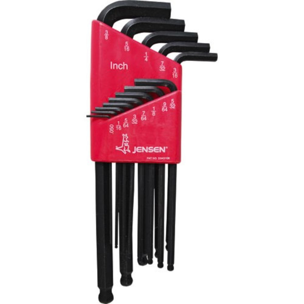 Jensen Tools 13213 Jensen 13 Key L-Ball End Hex Key Set, Inch, .050-3/8" Jensen Tools 13213