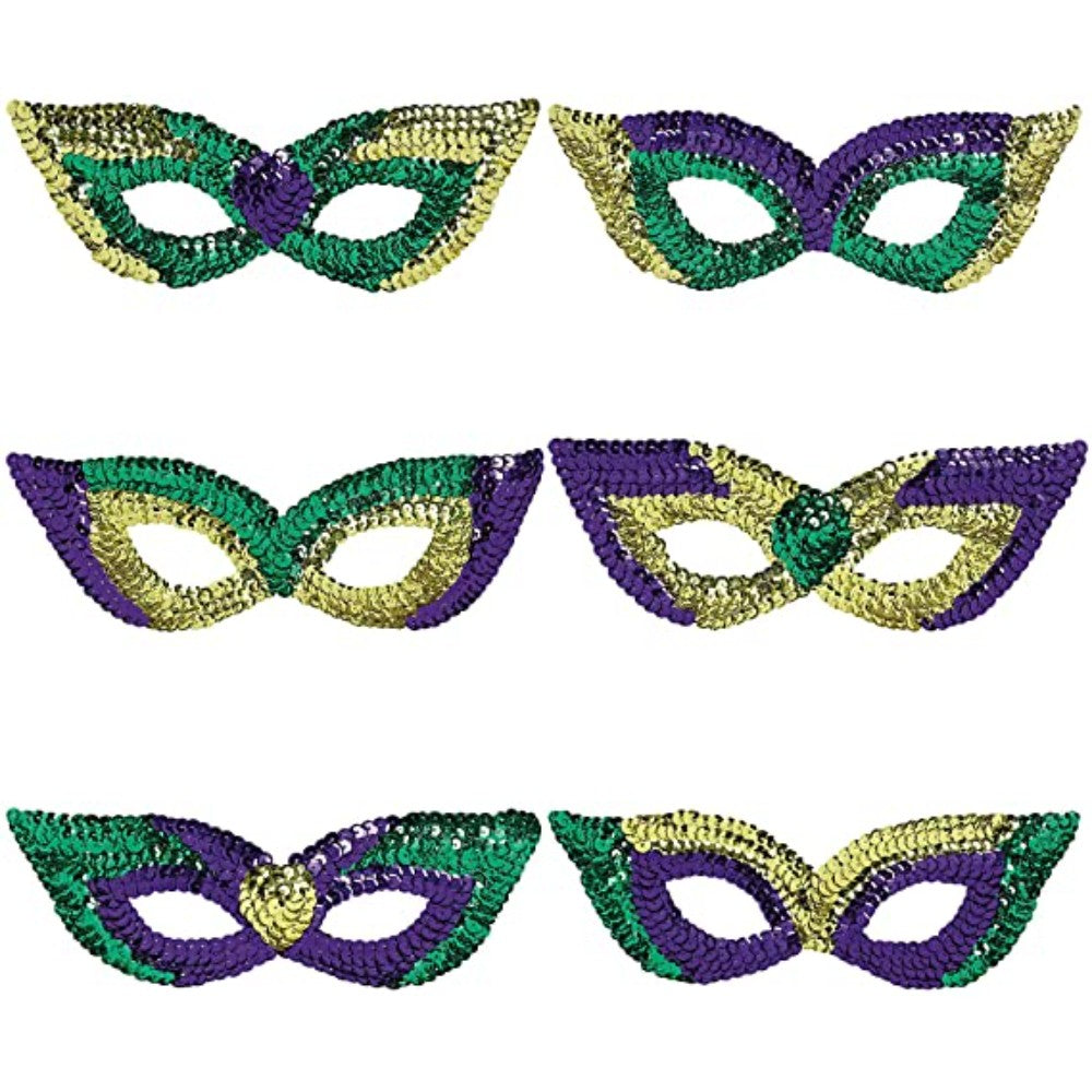 Sequin Mardi Gras Sequin Mask, Per Dozen 25/765
