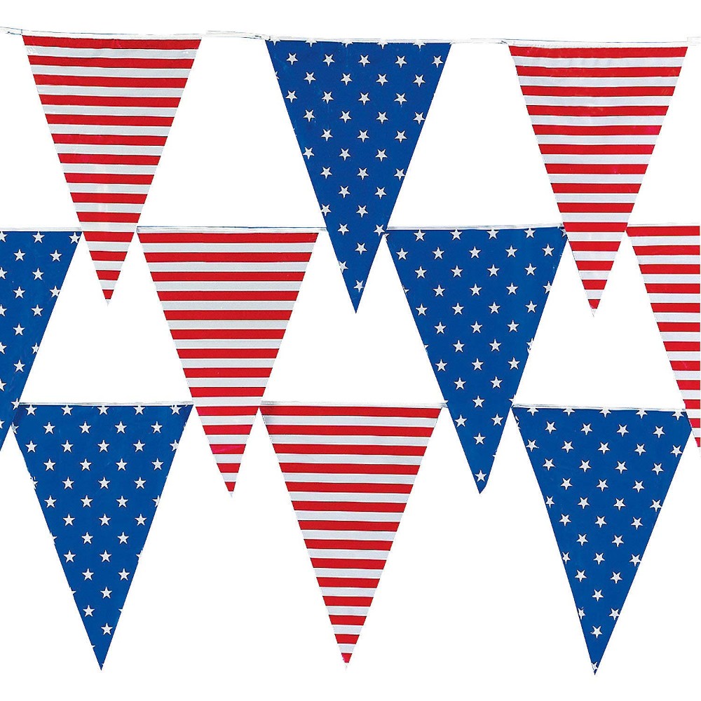 Stars & Stripes Plastic Pennant Banner, 100 Feet 35/248