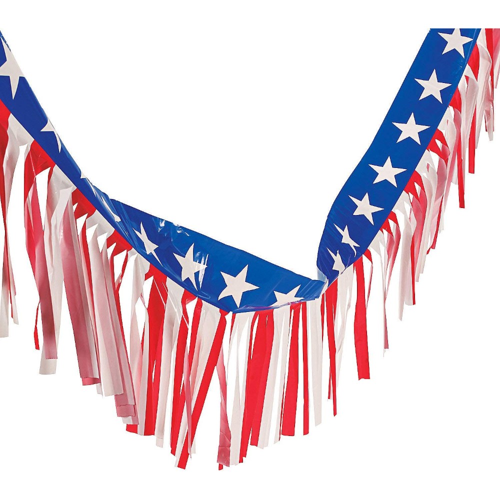 Patriotic Fringe Garland, 100 Feet 35/305
