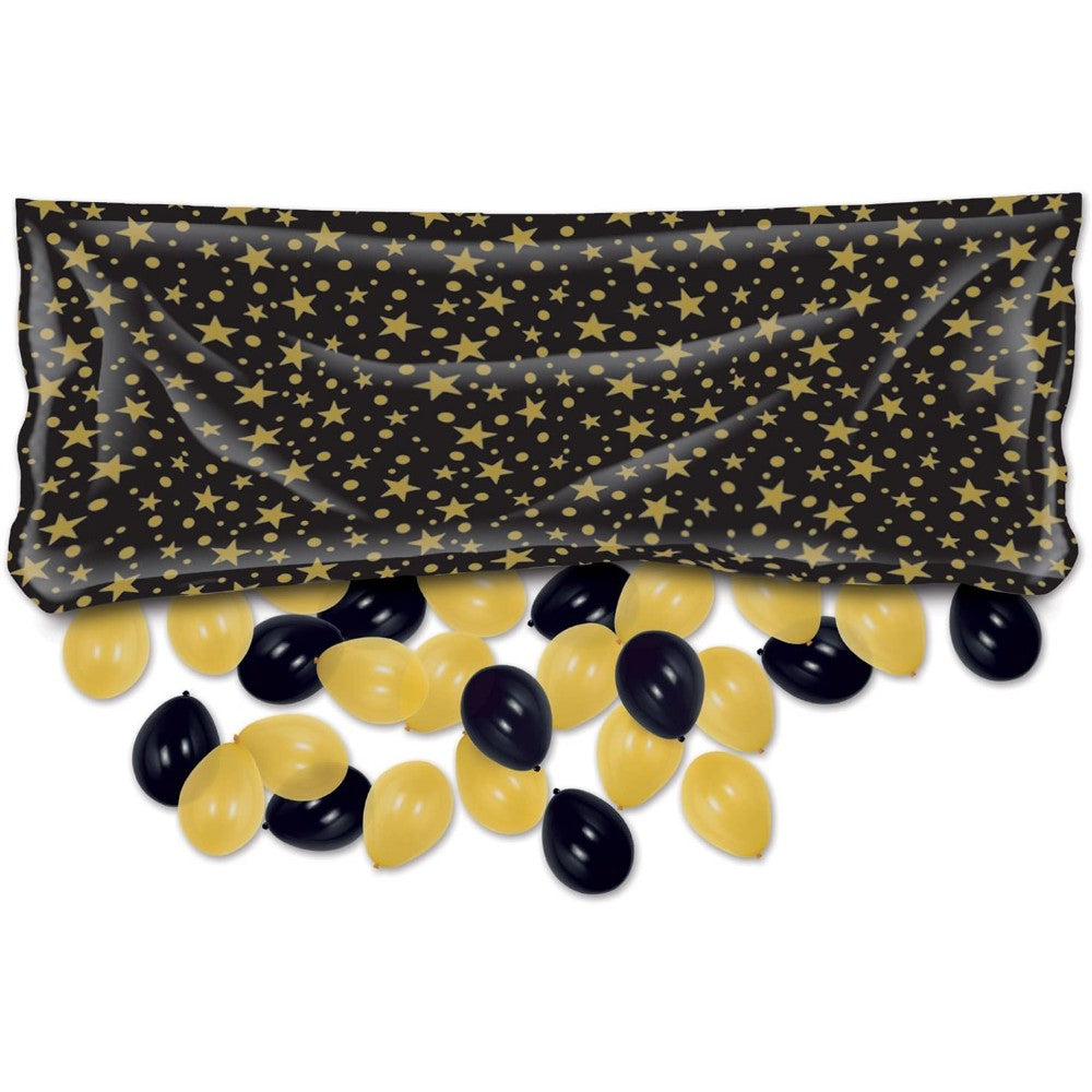 Plastic Balloon Drop Bag With 100 Balloons, 8" X 3 Ft. 13902544
