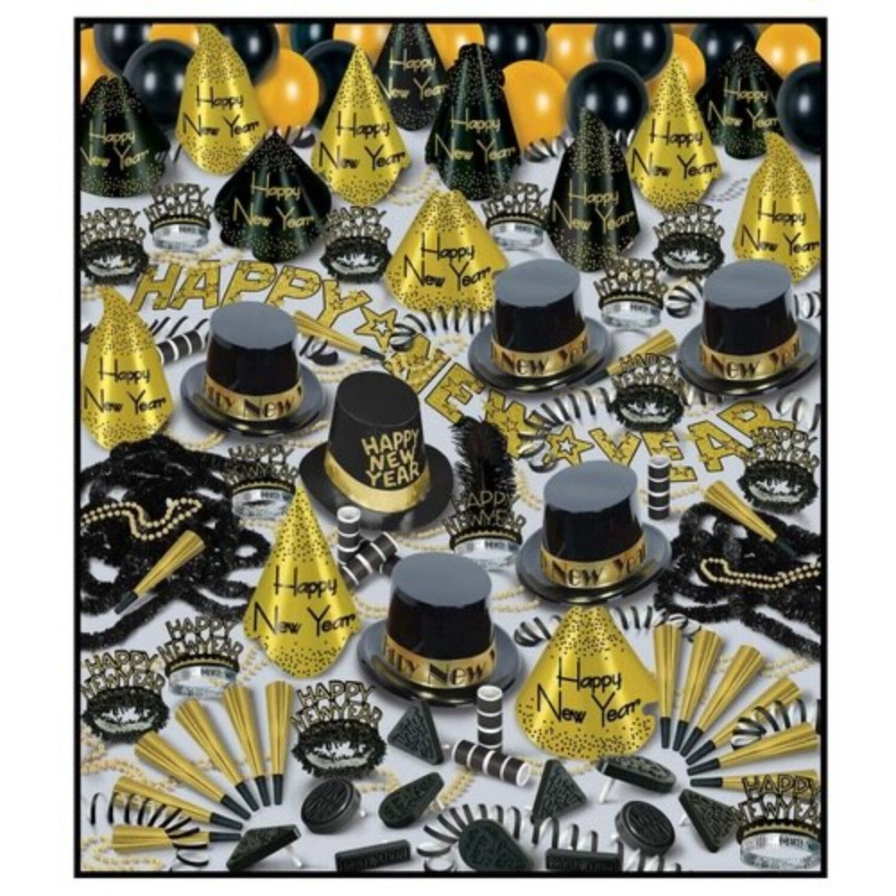 The Golden Bonanza Kit For 100 People For New Year'S Eve DBEI 88905BKGD100