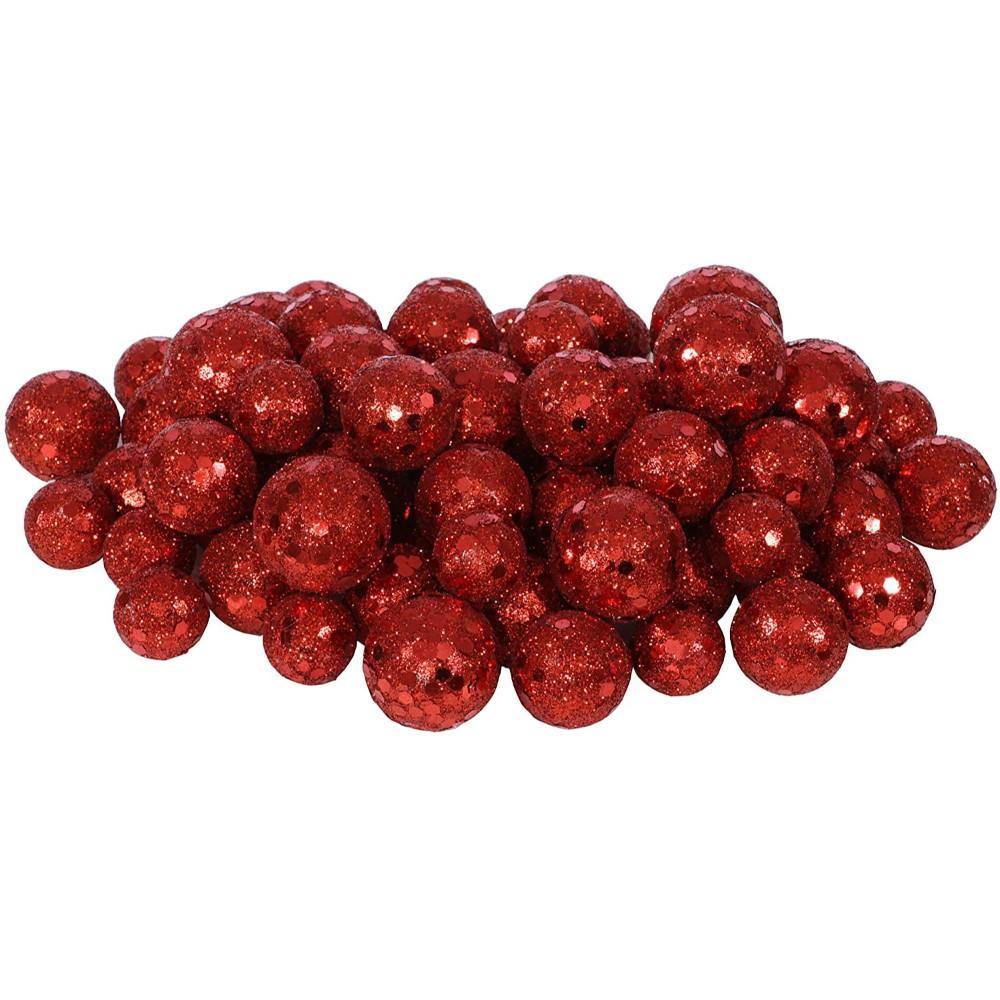 12" Red Sequin And Glitter Bow Christmas Ornament VICKERMAN M136303 - TagTorch