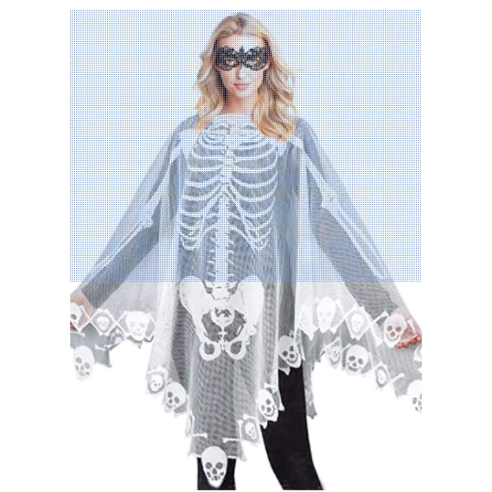 Women'S Skeleton Poncho Costume 13771785