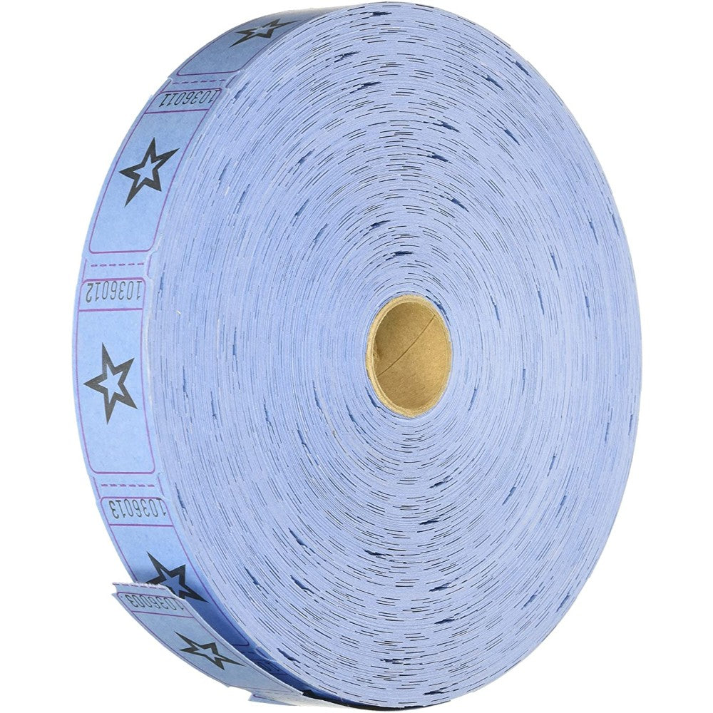 Blue Star Single Roll Tickets, 2000 Tickets Per Roll 51/39