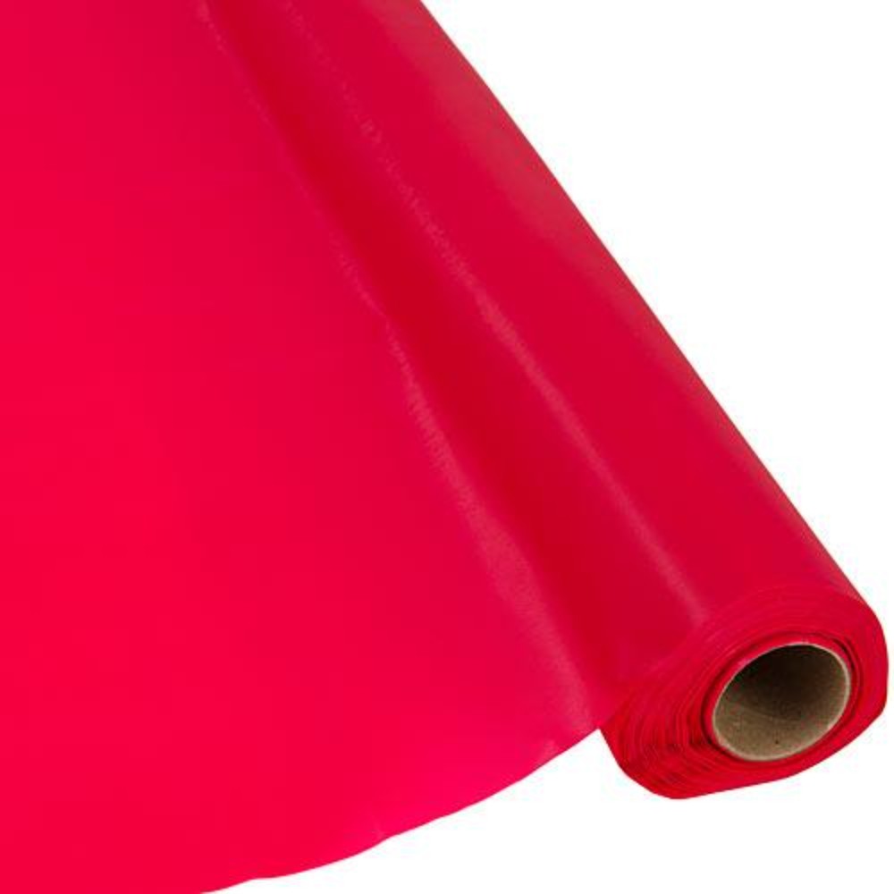 Red Plastic Table Roll, 40" Wide X 100' Long TBC100-RED