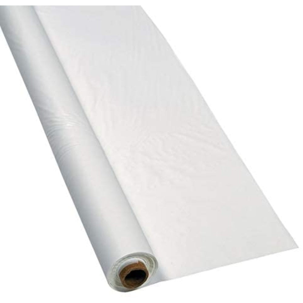 White Plastic Table Roll, 40" Wide X 100' Long TBC100-WHI