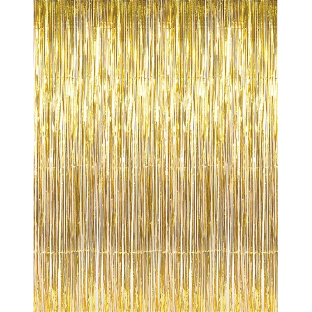 Gold Metallic Curtains, 12' Wide X 8' High CTN-GOL-HDR