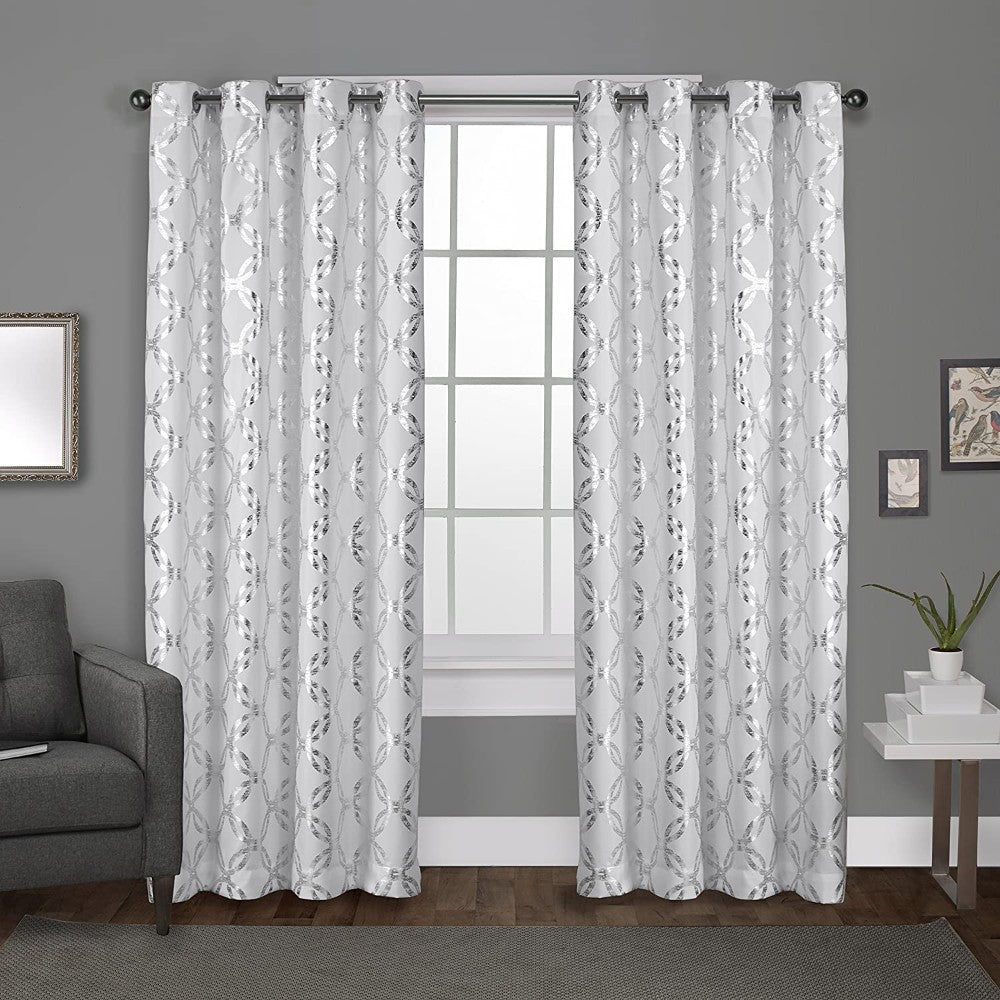 Black & Silver Stars Metallic Curtains, 12' Wide X 8' High CTN-BKS-HDR