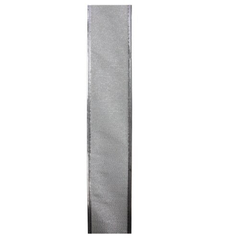 Pack Of 12 Textured Silver Wired Christmas Craft Ribbon Spools - 2.5" X 120 Yards Total NORTHLIGHT J04106