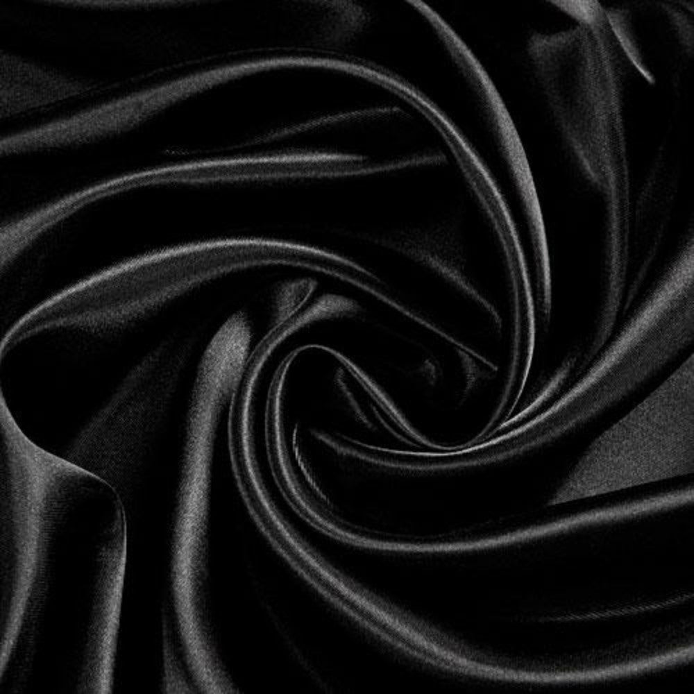 Black Satin Fabric, 58" Wide X 10 Yards Long. GSCSAT-BLK
