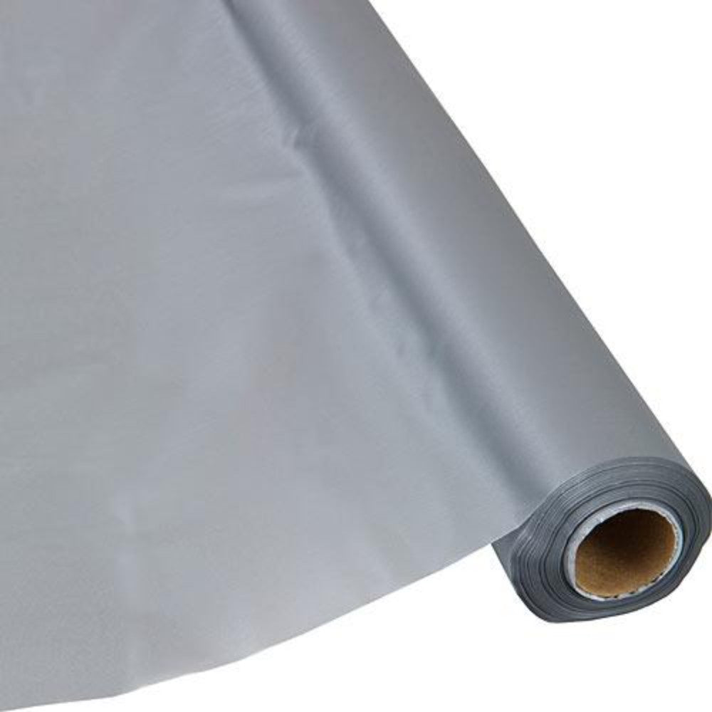 Silver Plastic Table Roll, 100' Roll TBC100-MSV
