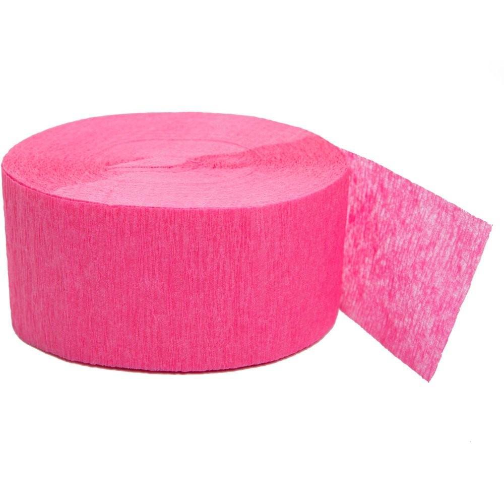 81Ft Crepe Paper Bright Pink Streamers, Single 557972338 - TagTorch