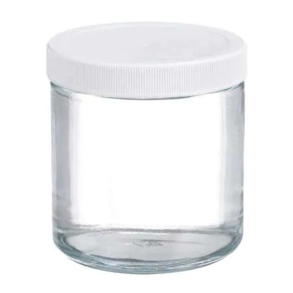 Jar, Sample, Screw Cap, Glass, Clear, 16 Oz W216906