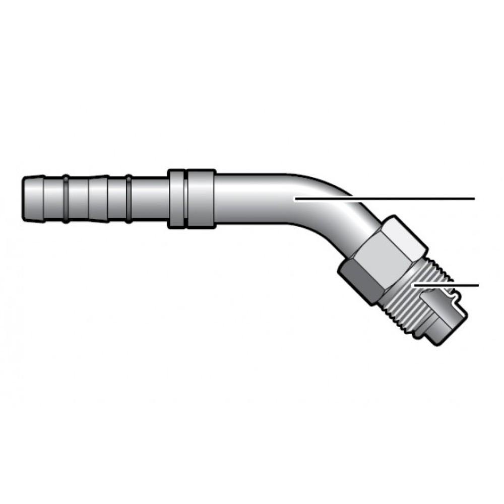 Aeroquip E-Z Clip 45 Degree Male O-Ring Fitting - No. 8 Hose Size - Rd-5-10554-1P 70R8348 - TagTorch