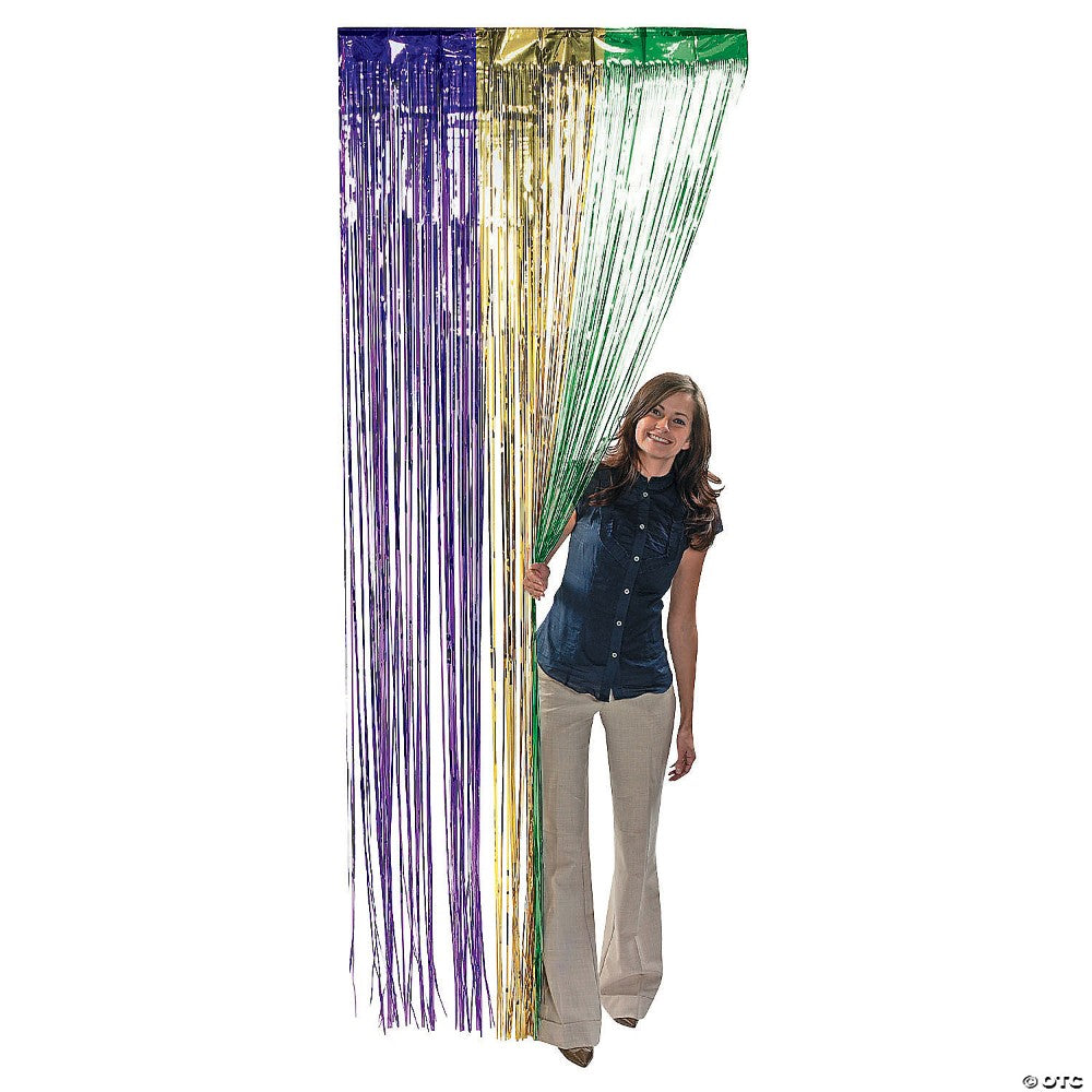 Foil Mardi Gras Fringe Door Curtain 3/152