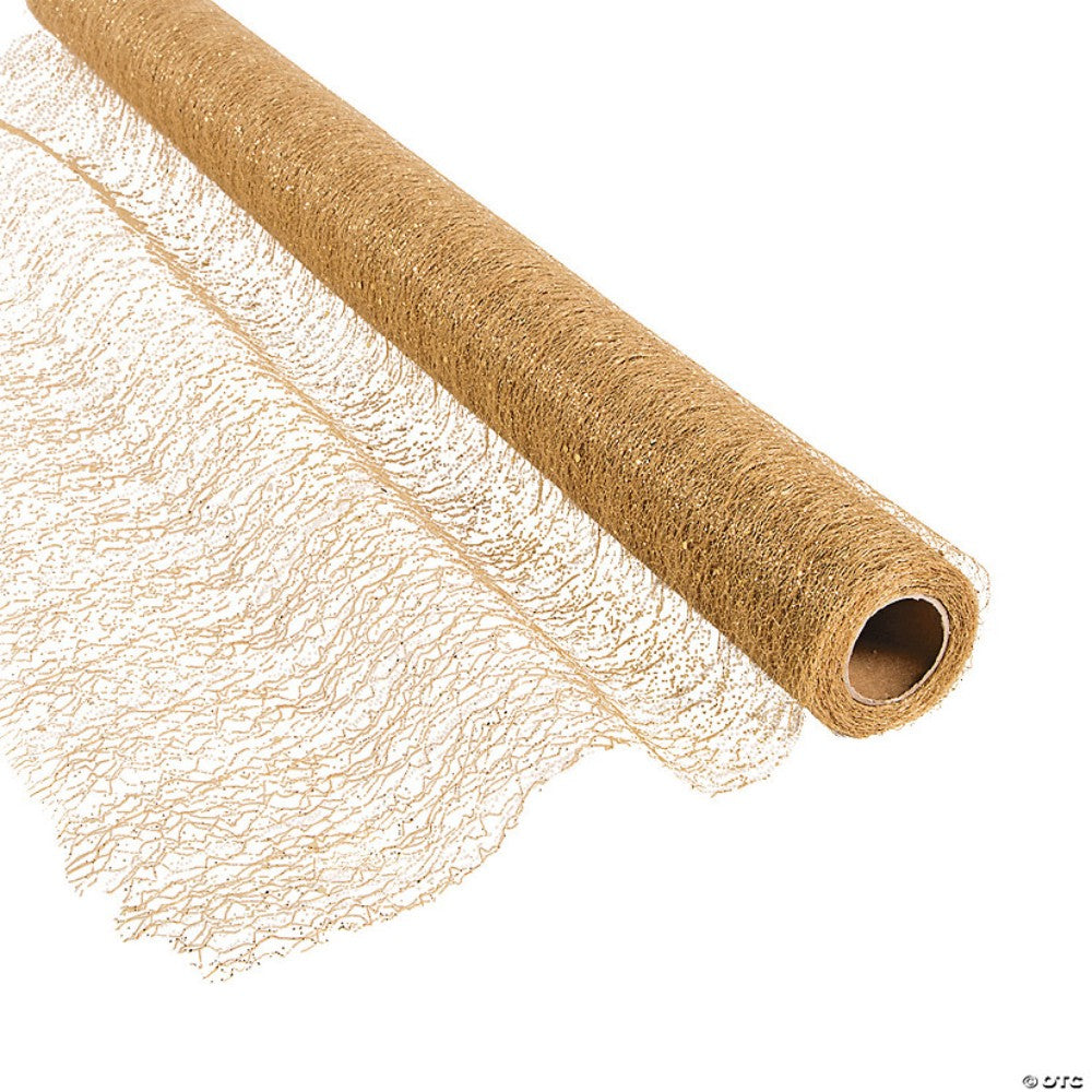 Gold Glitter Fabric Roll, 30" X 30 Ft 13671140