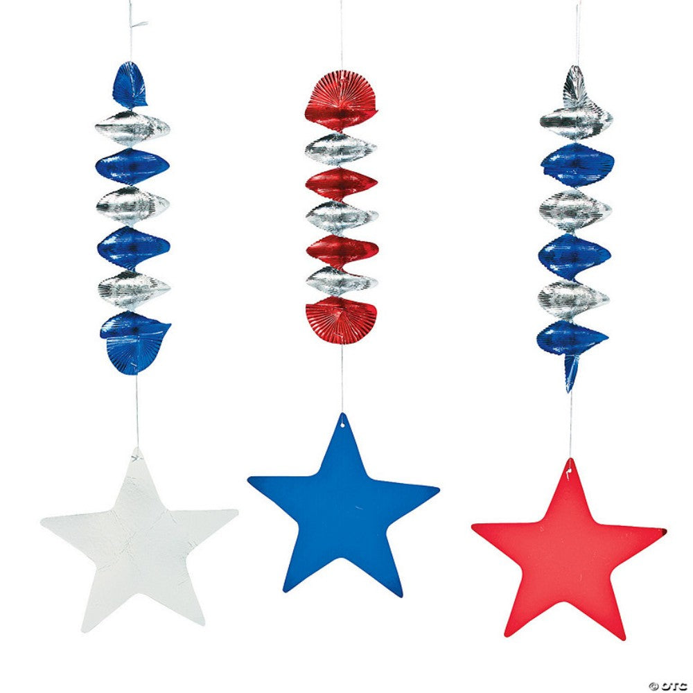 Patriotic Stars Hanging Spirals, Per Dozen 35/499