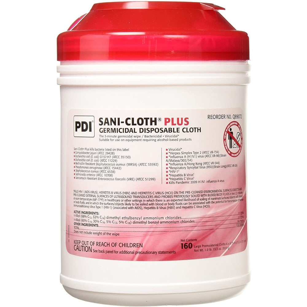 Wipes, Disinfectant, Germicidal, White, 6 X 6-3/4 Inches Q89072