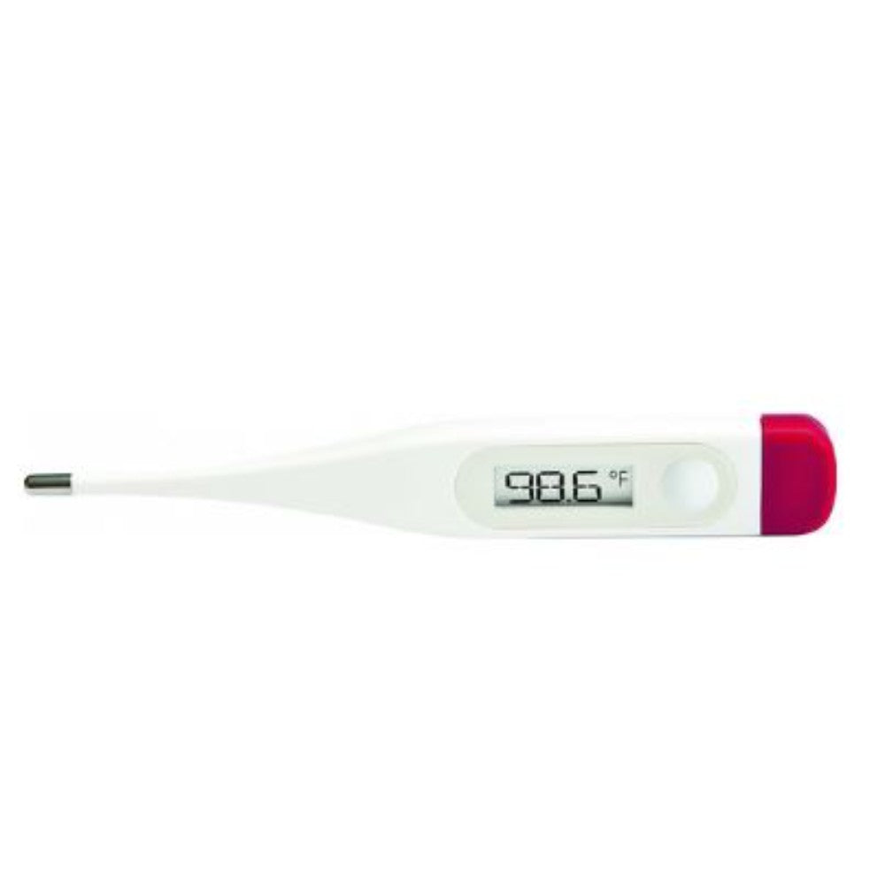 Thermometer, Clinical, Human, 90-109.9°F, Lcd, Red, 5 X 3/4 X 3/8 Inches 066-413R