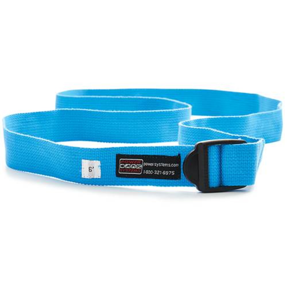 Strap, Yoga, W/ Plastic Buckle, Blue, 6 Feet