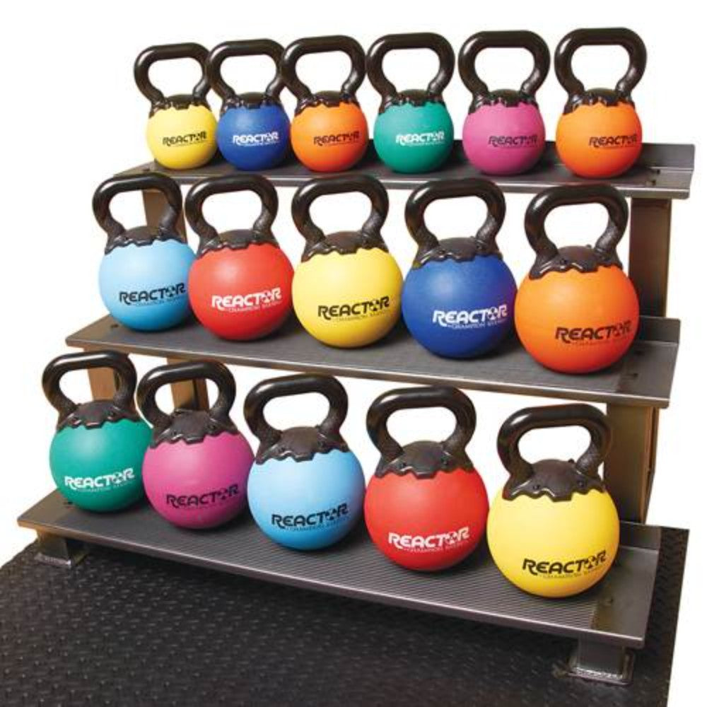 Rack, Storage, Kettlebell, 3-Tier, Steel, Silver, 23 X 45 X 33 Inches